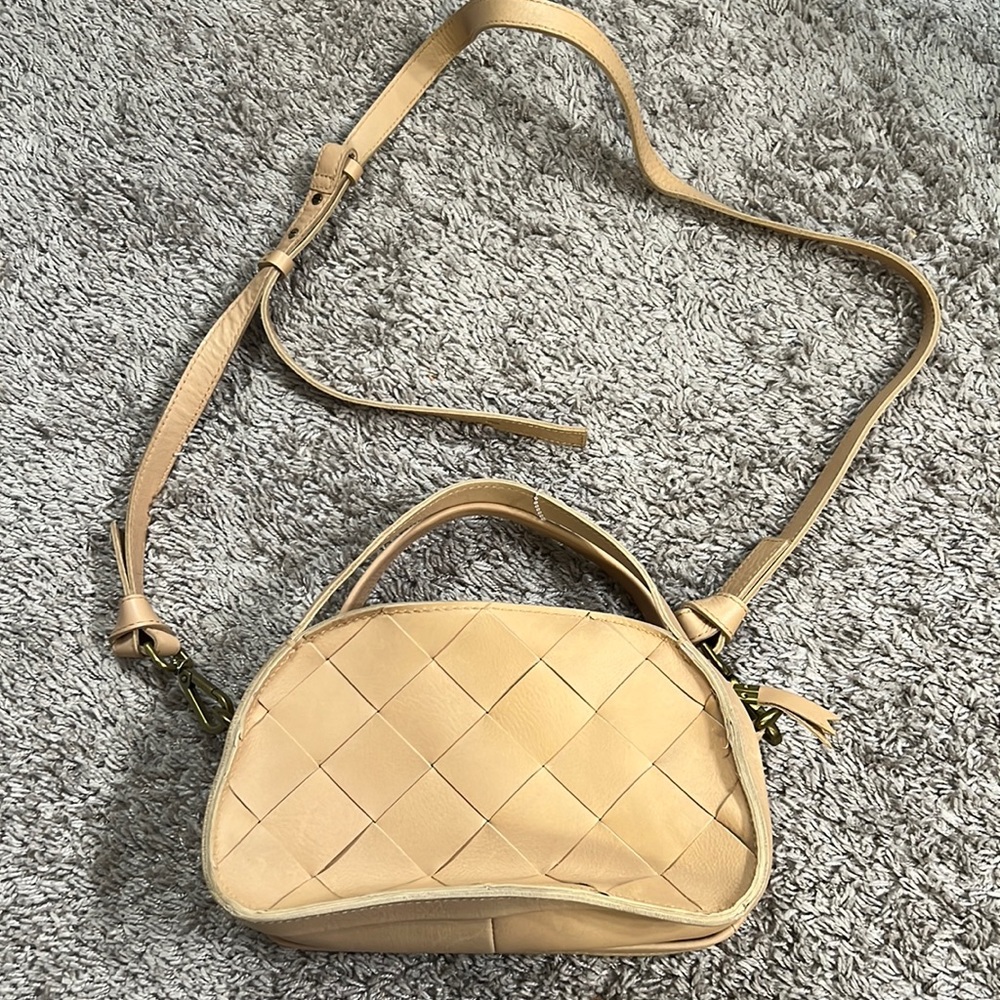 Madewell Tan Woven Leather Bag